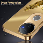 Vivo T4R 5G Golden Eagle Gold Electroplated Glass Phone Back Case