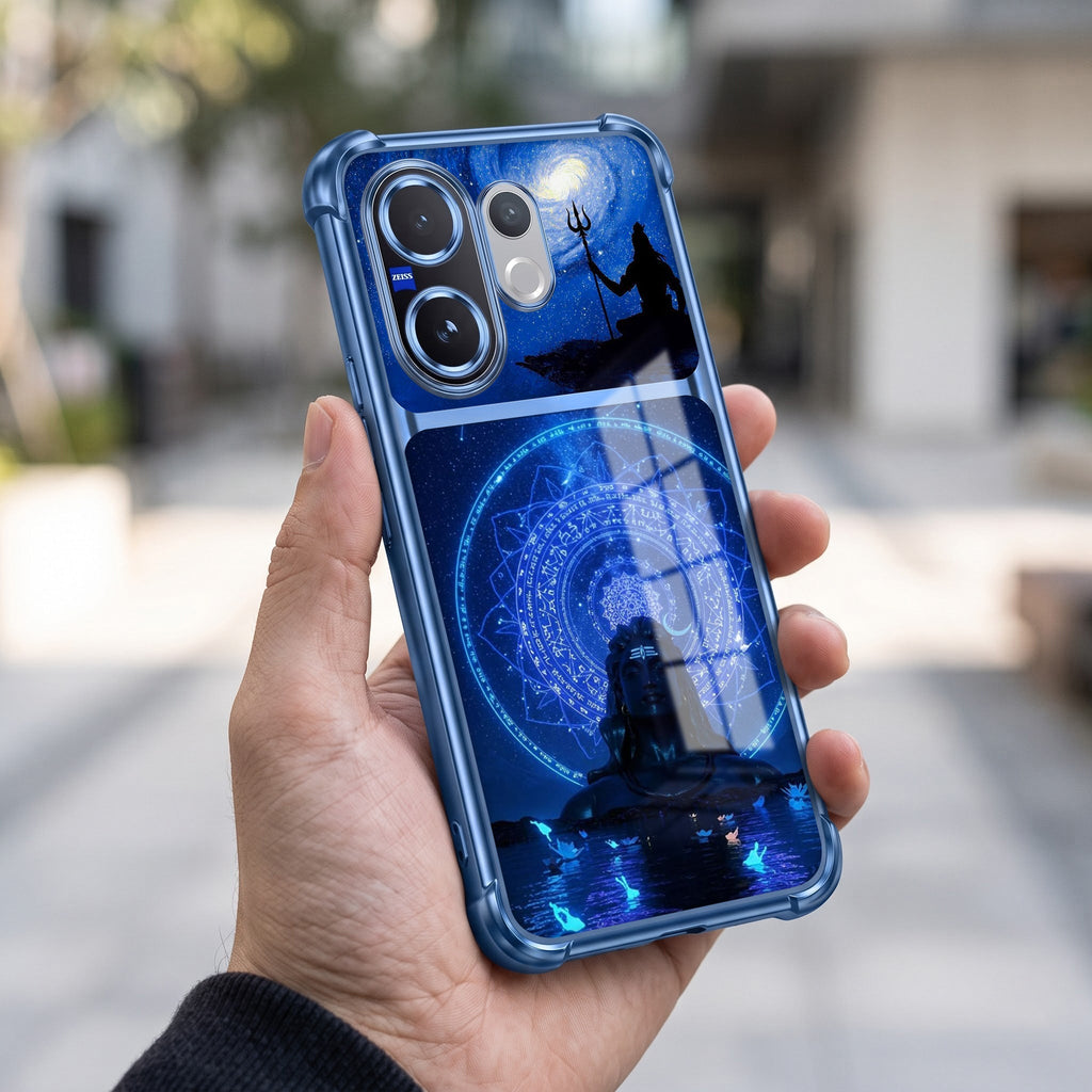 Vivo V60 5G Adiyogi Dual-Tone Transparent Blue Airbags Case