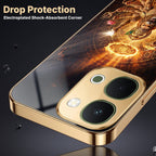 Vivo Y51 Pro 5G Lord Narasimha Gold Electroplated Glass Phone Back Case