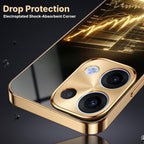 Oppo Reno 13 5G Luxury Wealth Trader Gold Electroplated Glass Case