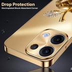 Oppo Reno 13 5G Golden Apple Gold Electroplated Glass Phone Back Case