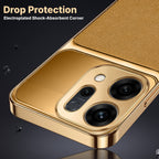 Oppo Reno 14 5G Royal Touch Apple Gold Electroplated Glass Phone Back Case