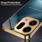 Oppo Find X9 5G Porsche Luxury Gold Electroplated Glass Phone Back Case