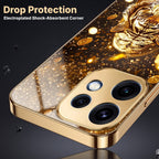 Oppo Reno 16 5G Luxury Tiger Gold Electroplated Glass Phone Back Case