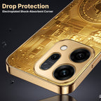 Oppo Reno 14 5G Bitcoin Gold Electroplated Glass Phone Back Case