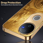 Vivo T4R 5G Bitcoin Gold Electroplated Glass Phone Back Case