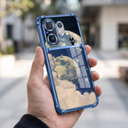 Vivo V60 5G Moonlight Galaxy Dual-Tone Transparent Blue Airbags Case