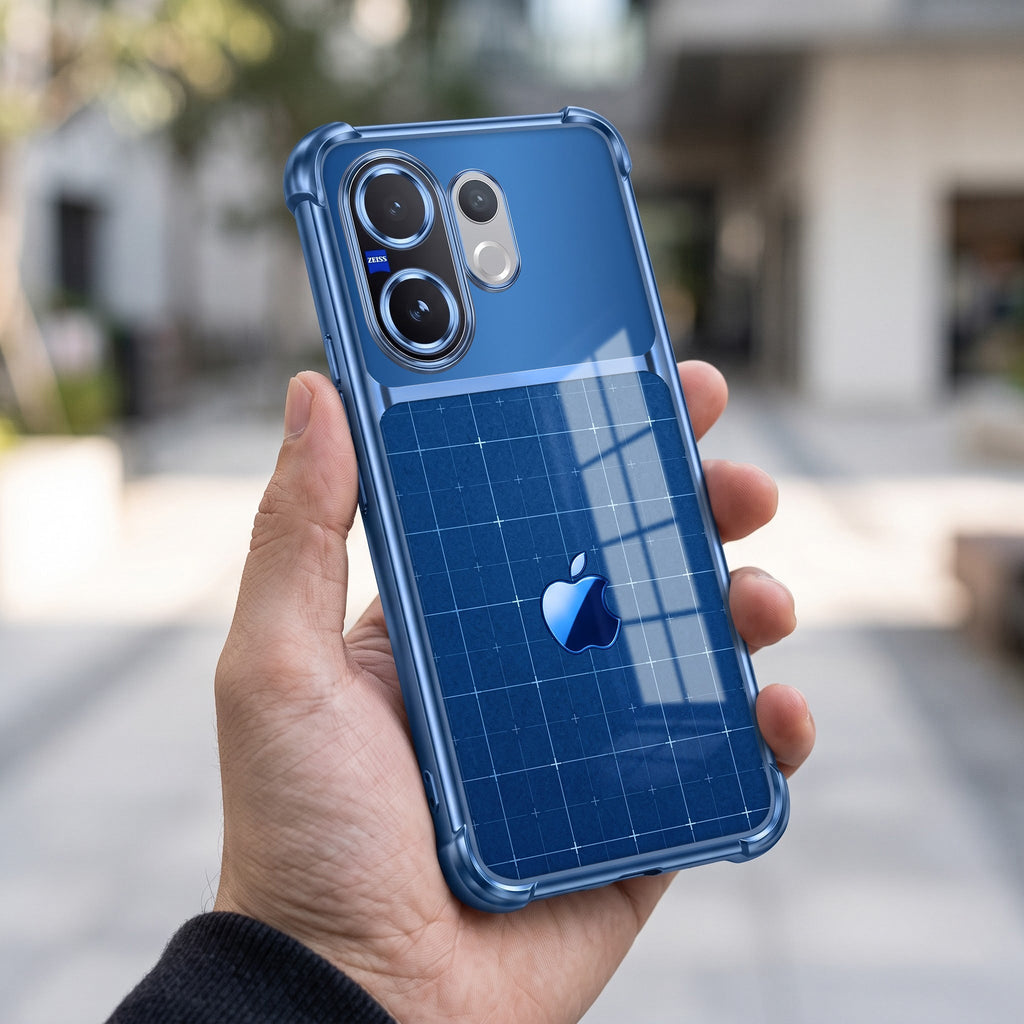 Vivo V60 5G Matrix Apple Dual-Tone Transparent Blue Airbags Case