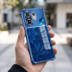 Vivo V60 5G Azure Butterfly Dual-Tone Transparent Blue Airbags Case