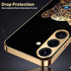 Samsung Galaxy A56 5G Panther Gold Electroplated Glass Phone Back Case