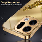 Oppo Find X9 5G Golden Eagle Gold Electroplated Glass Phone Back Case