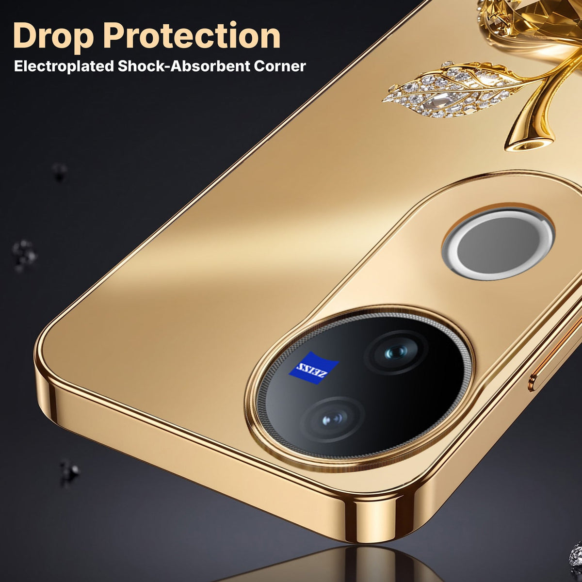 Vivo T4R 5G Golden Apple Gold Electroplated Glass Phone Back Case