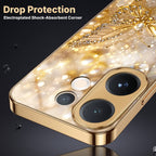Vivo V60e 5G Golden Butterfly Gold Electroplated Glass Phone Back Case