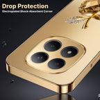 Redmi Note 15 Pro+ 5G Golden Apple Gold Electroplated Glass Phone Back Case