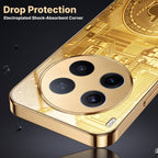 Vivo X300 Pro 5G Bitcoin Gold Electroplated Glass Phone Back Case