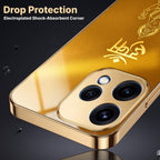Oppo Reno 15 5G Shree Lakshmi Divine Gold Electroplated Glass Phone Back Case