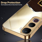 Vivo Y400 Pro 5G Dragon Crest Gold Electroplated Glass Phone Back Case