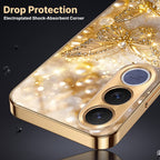 Vivo V70 FE 5G Golden Butterfly Gold Electroplated Glass Phone Back Case