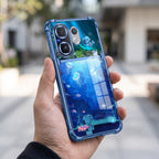 Vivo V60 5G Mystic Jellyfish Dual-Tone Transparent Blue Airbags Case