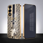 Oneplus Nord 5 5G Luxury Dior Gold Electroplated Glass Phone Back Case