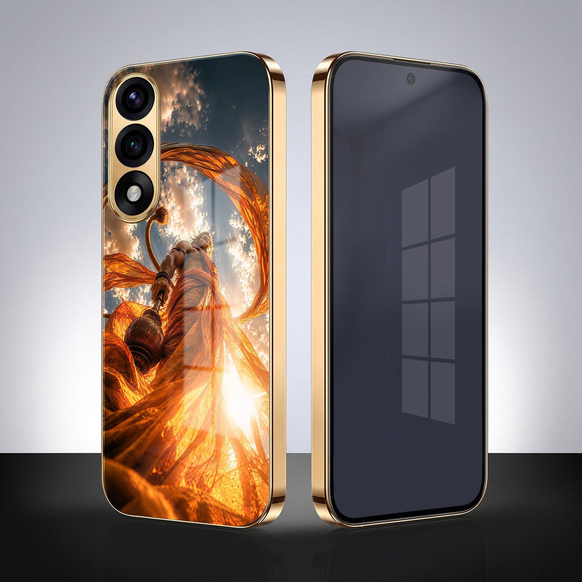 Oneplus Nord 5 5G Divine Hanuman Gold Electroplated Glass Phone Back Case