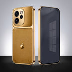 Oppo Reno 15 Pro Mini 5G Royal Touch Apple Gold Electroplated Glass Phone Back Case