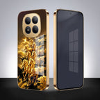 Redmi Note 15 Pro+ 5G Horses Royal Glory Gold Electroplated Glass Phone Back Case