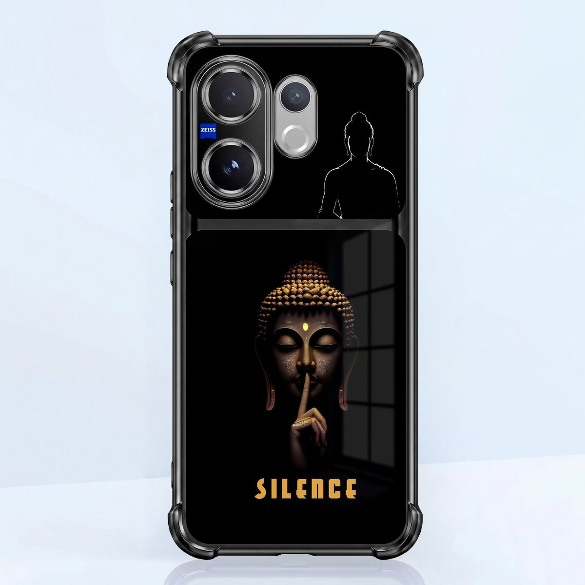 Vivo V60 5G Silent Buddha Dual-Tone Transparent Black Airbags Case