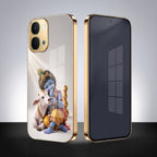 Vivo T5x 5G Bal Krishna Blessings Gold Electroplated Glass Phone Back Case