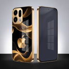 Oppo Find X9 5G Luxury Wave Gold Electroplated Glass Phone Back Case