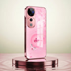 Vivo V40 Pro 5G Luxury Shree Radha Pink Electroplated Glass Phone Back Case