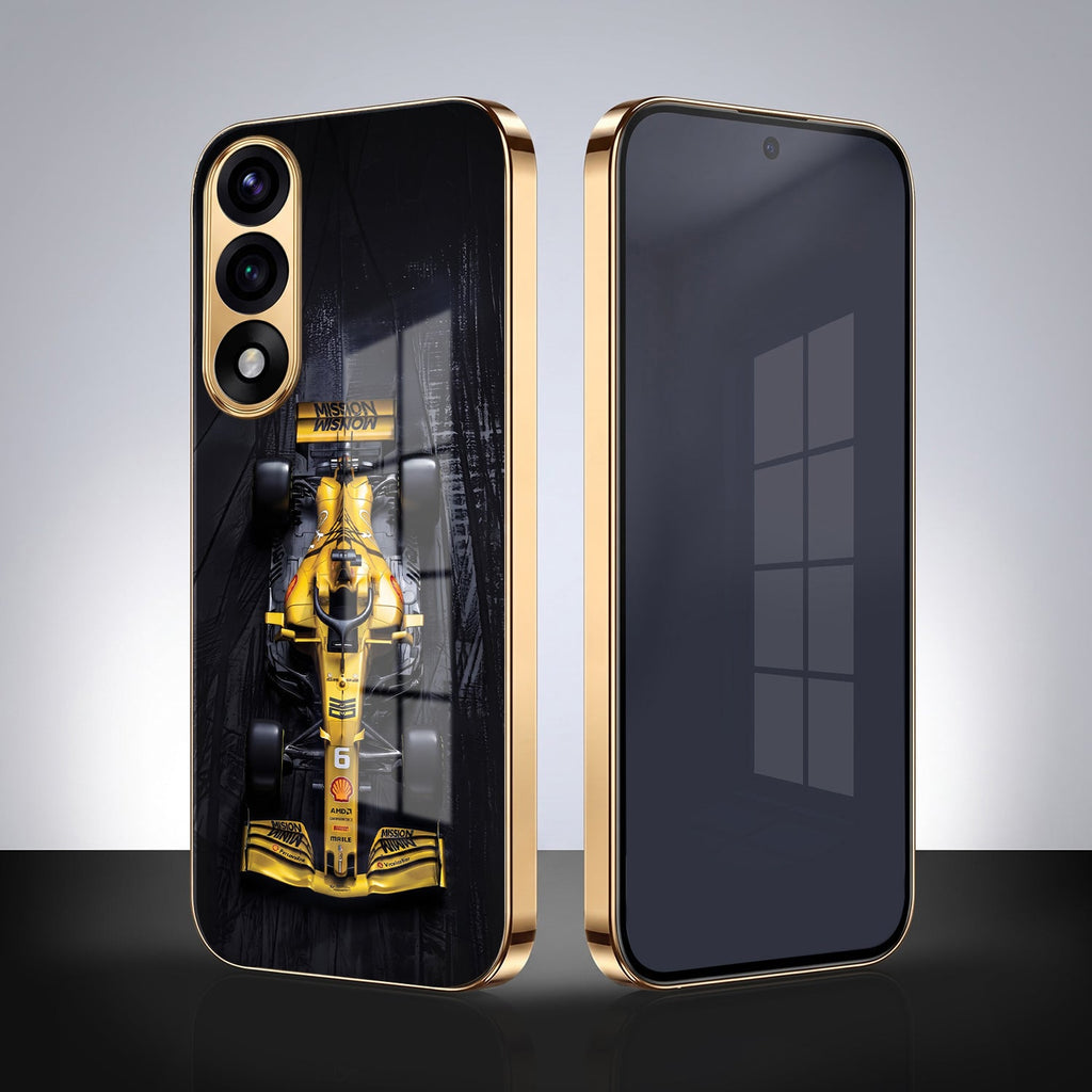 Oneplus Nord 5 5G F1 Racing Car Gold Electroplated Glass Phone Back Case