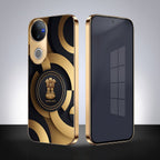 Vivo T4R 5G Royal Emblem Gold Electroplated Glass Phone Back Case