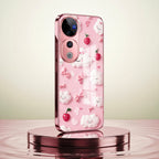 Vivo V40 Pro 5G Luxury 3D Clouds Pink Electroplated Glass Phone Back Case