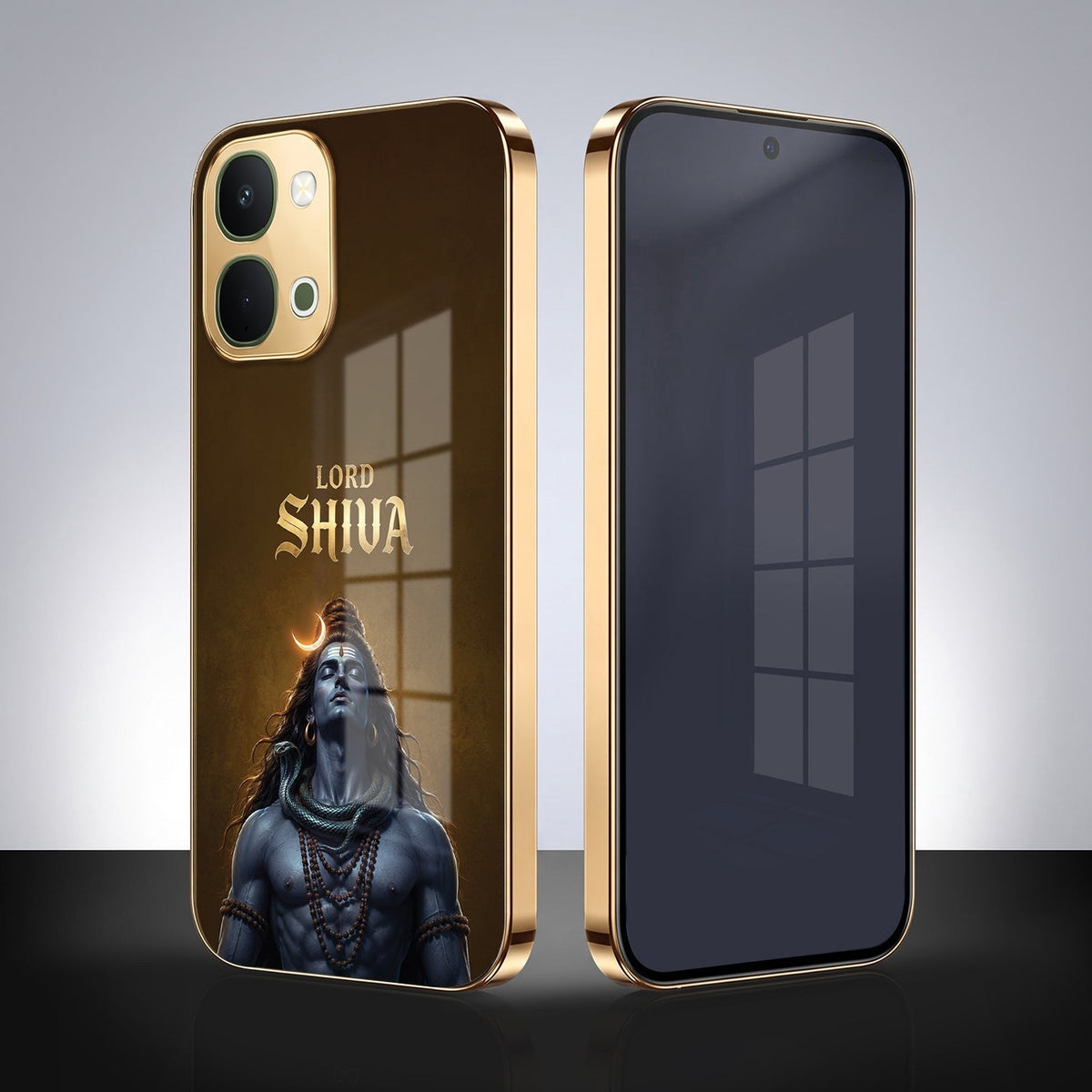 Vivo Y51 Pro 5G Lord Shiva Gold Electroplated Glass Phone Back Case