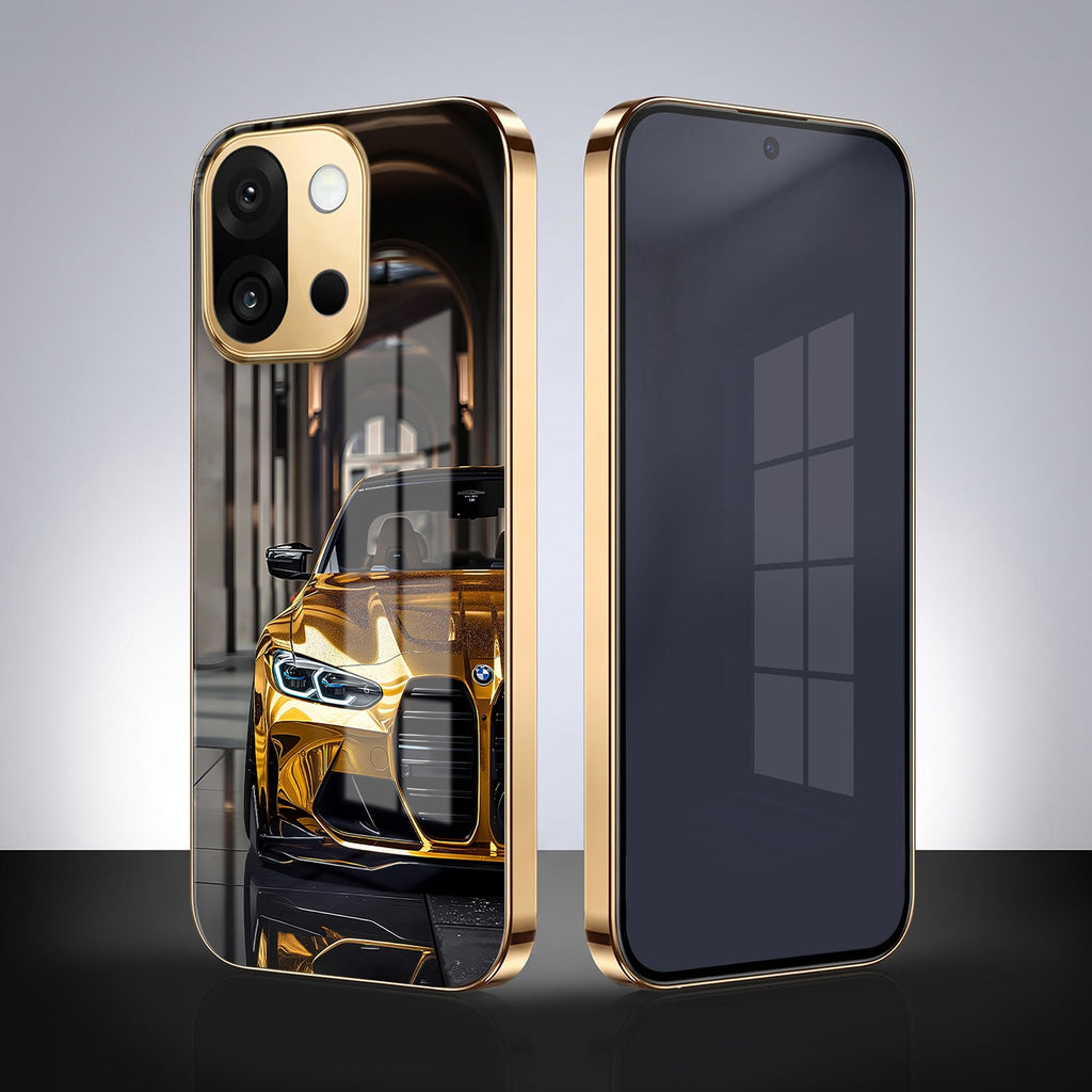 OnePlus 13s 5G Golden BMW Gold Electroplated Glass Phone Back Case