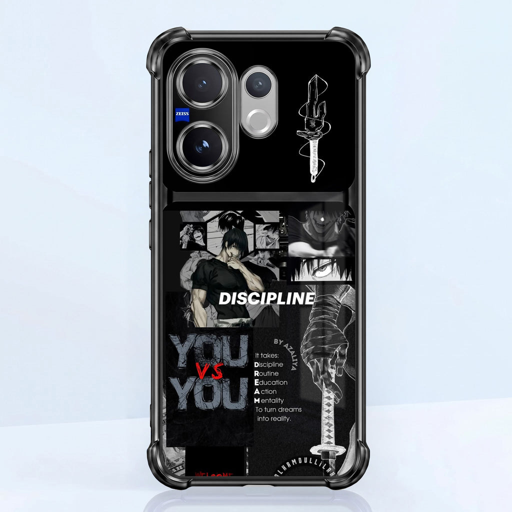 Vivo V60 5G Discipline Over Dual-Tone Transparent Black Airbags Case