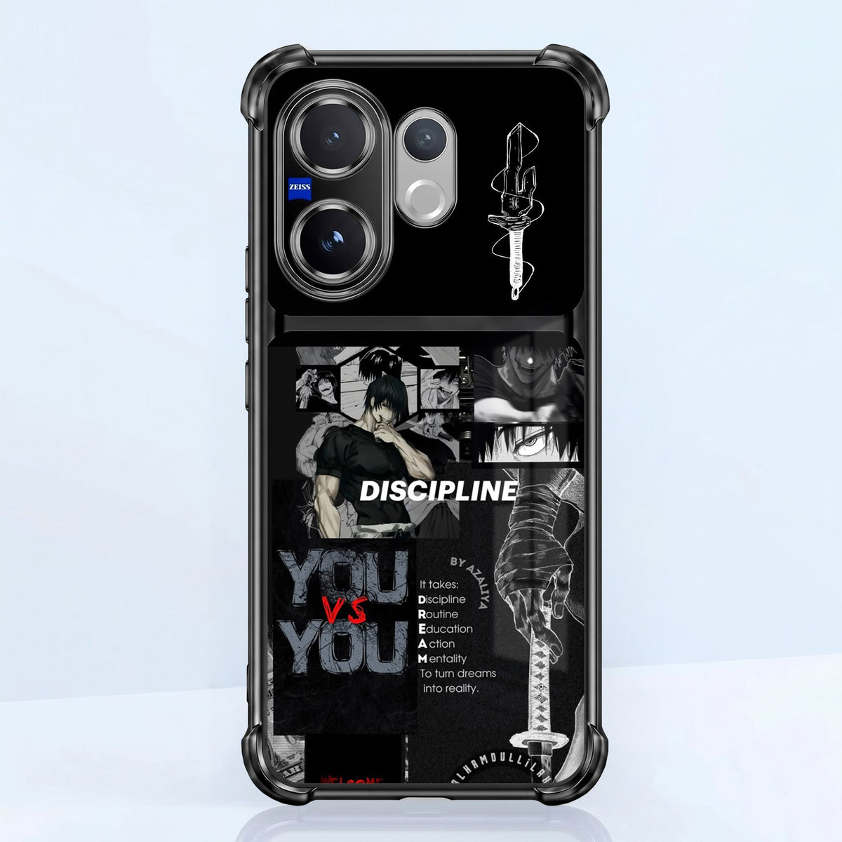 Vivo V60 5G Discipline Over Dual-Tone Transparent Black Airbags Case