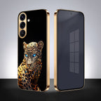 Samsung Galaxy A56 5G Panther Gold Electroplated Glass Phone Back Case