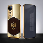 Vivo V40 Pro 5G Dragon Crest Gold Electroplated Glass Phone Back Case