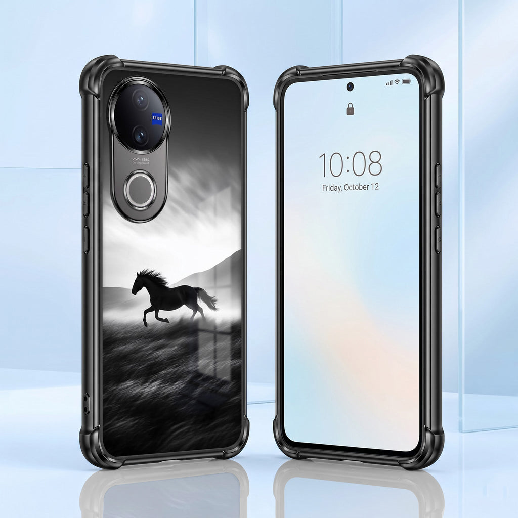 Vivo V50 5G Phantom Horse Black Airbags Printed Back Case