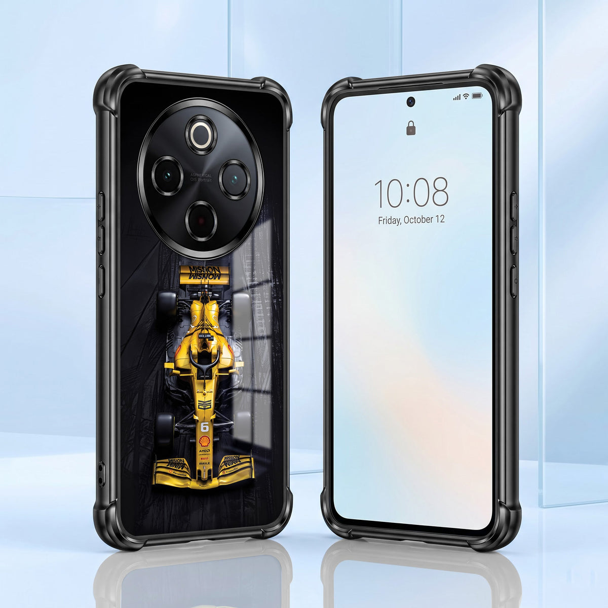 Vivo T4 5G F1 Racing Cars Black Airbags Printed Back Case