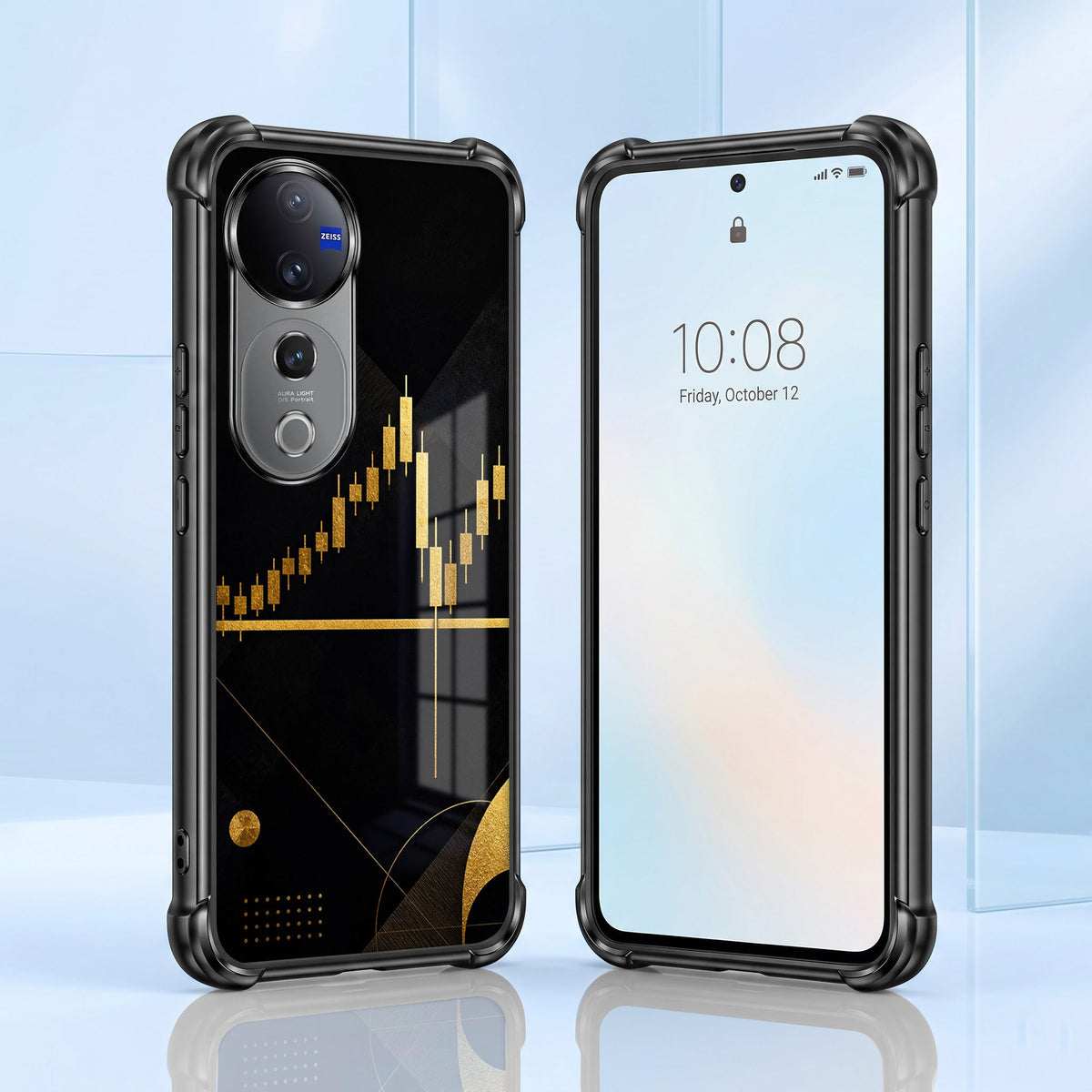 Vivo V40 Pro 5G Trading Candles Black Airbags Printed Back Case