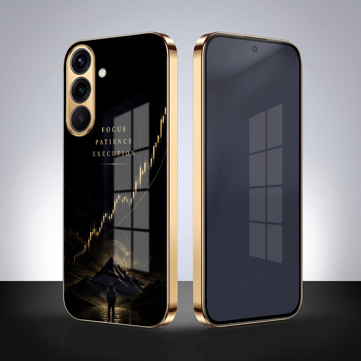 Samsung Galaxy A36 5G Focus Gold Electroplated Glass Phone Back Case