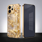 Oppo Reno 15 Pro Mini 5G Golden Butterfly Gold Electroplated Glass Phone Back Case
