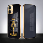 Vivo T5x 5G F1 Racing Car Gold Electroplated Glass Phone Back Case