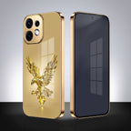 Oppo Reno 16 5G Golden Eagle Gold Electroplated Glass Phone Back Case