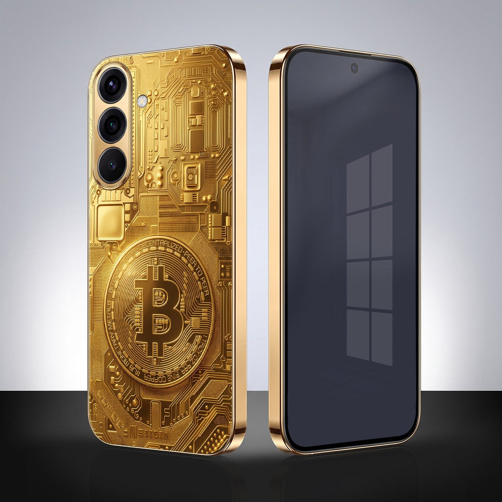 Samsung Galaxy A56 5G Bitcoin Gold Electroplated Glass Phone Back Case