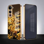 Vivo Y400 Pro 5G Horses Royal Glory Gold Electroplated Glass Phone Back Case