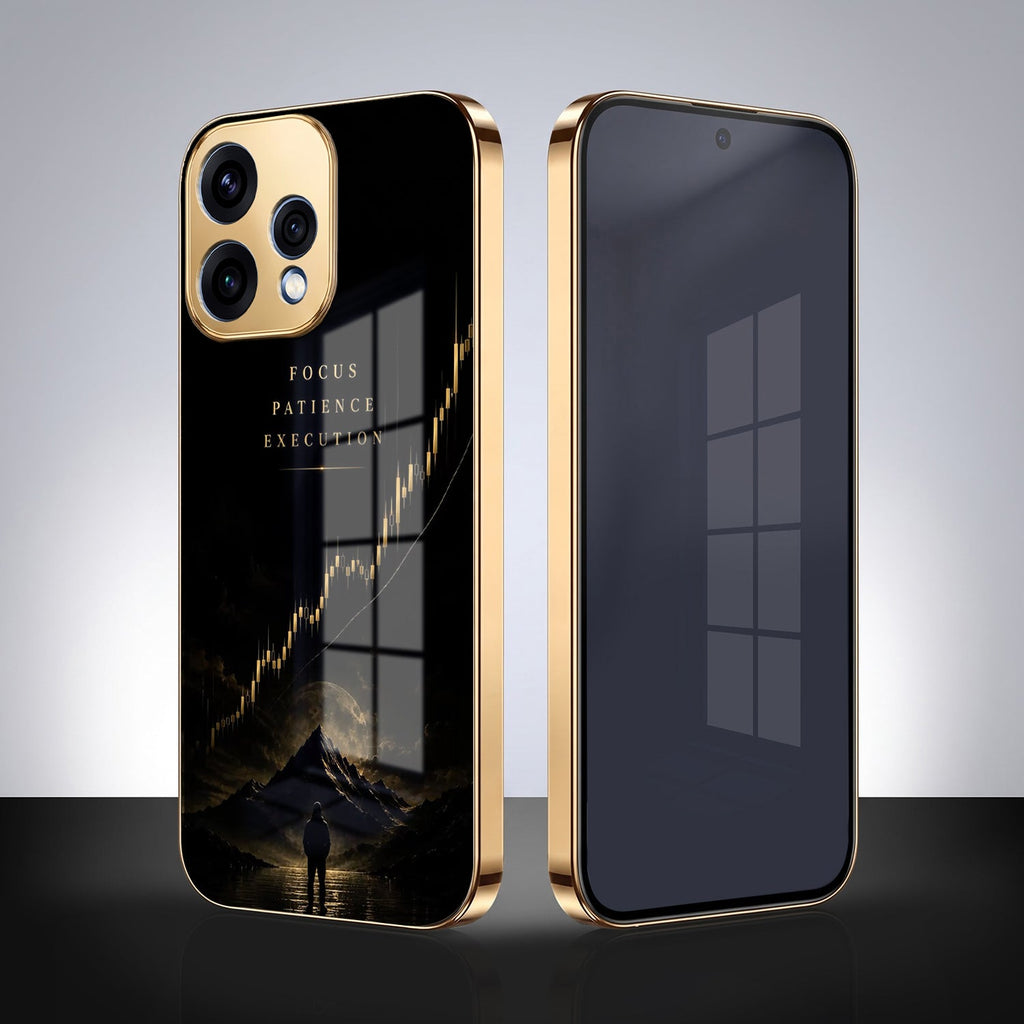 Oppo Reno 15 5G Focus Gold Electroplated Glass Phone Back Case